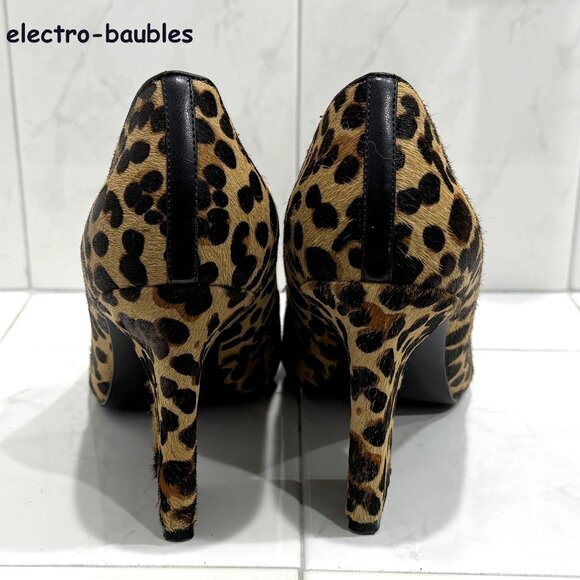 Nine West Blare Pony Hair Cheetah Print Block Heel 8.5M - EUC - Picture 13 of 14